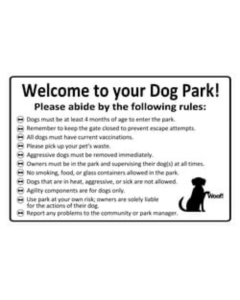 DOG ON IT Standard Dog Park Rules Sign
